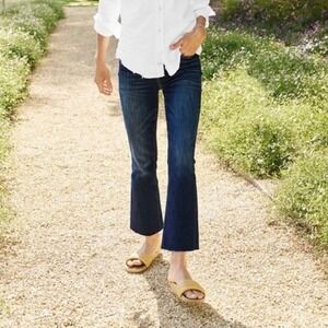 Frank & Eileen Killian 29 Cropped Flare Jeans Goldilocks Fit High Waist Raw Hem